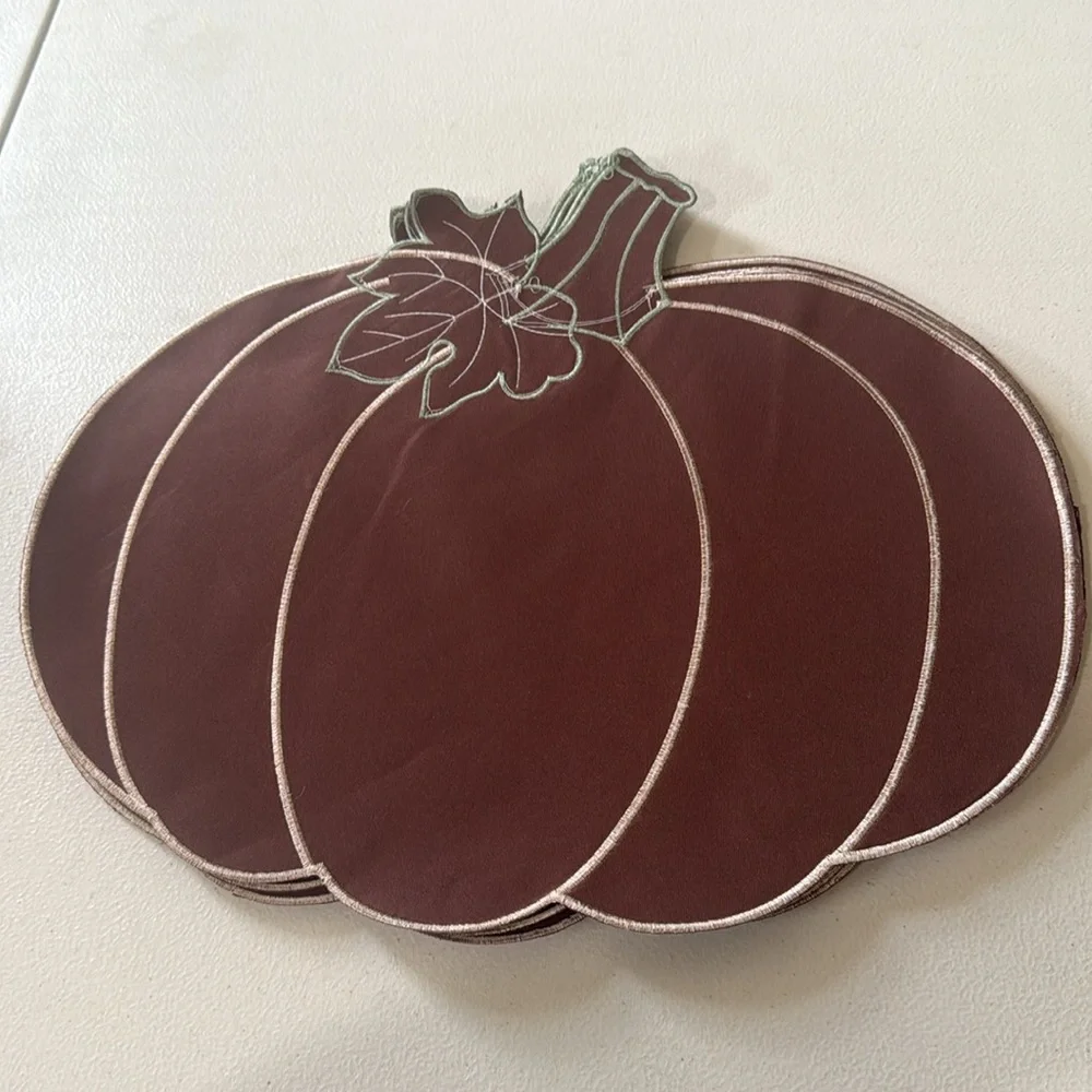 Harvest Cottage Pumpkin Felt Placemats Fall-Autumn .